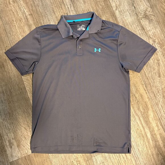 Under Armour Golf Shirt Gray Medium - Picture 1 of 4